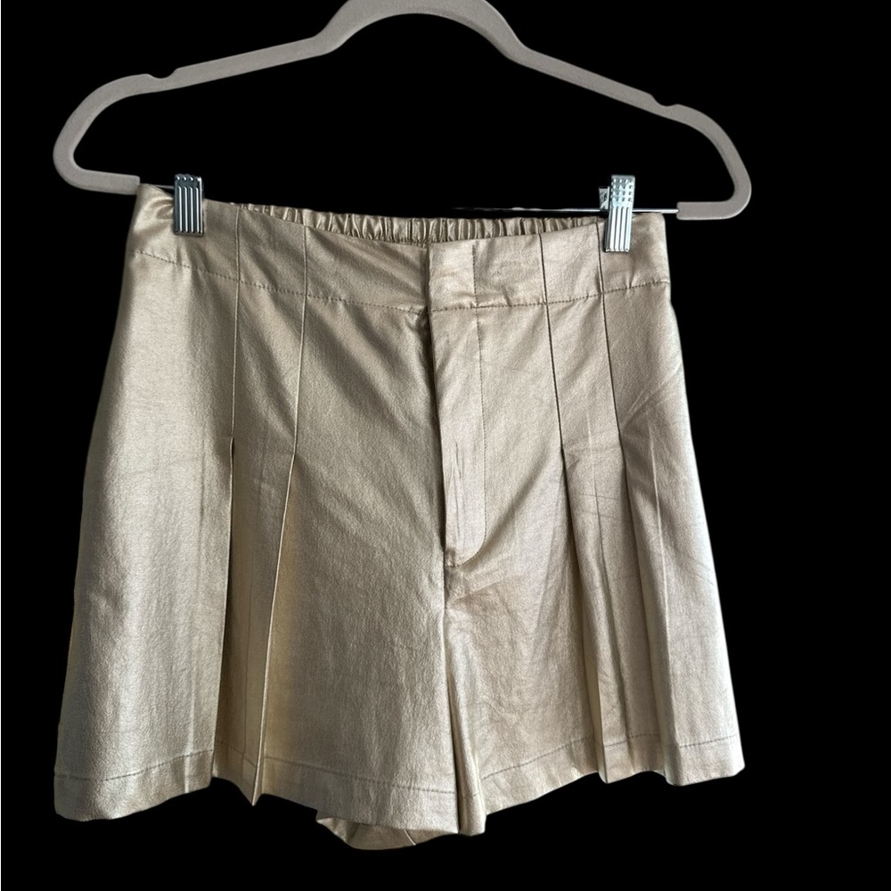 House of Harlow Metallic Gold Shorts